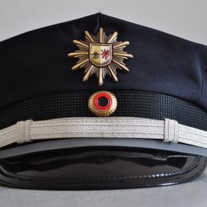 福瑞编辑部主编在书架前手持笔记本站立，身后是分类整齐的资料架，光线柔和安静